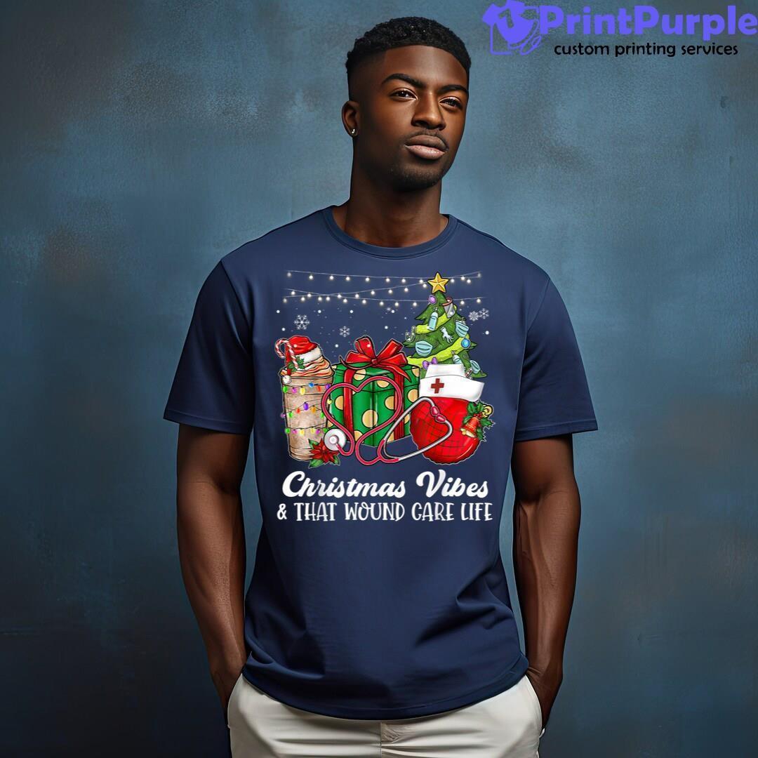 Christmas Vibes That Wound Care Nurse Life Xmas Tree Balls Shirt - Designed And Sold By 7Printpurple