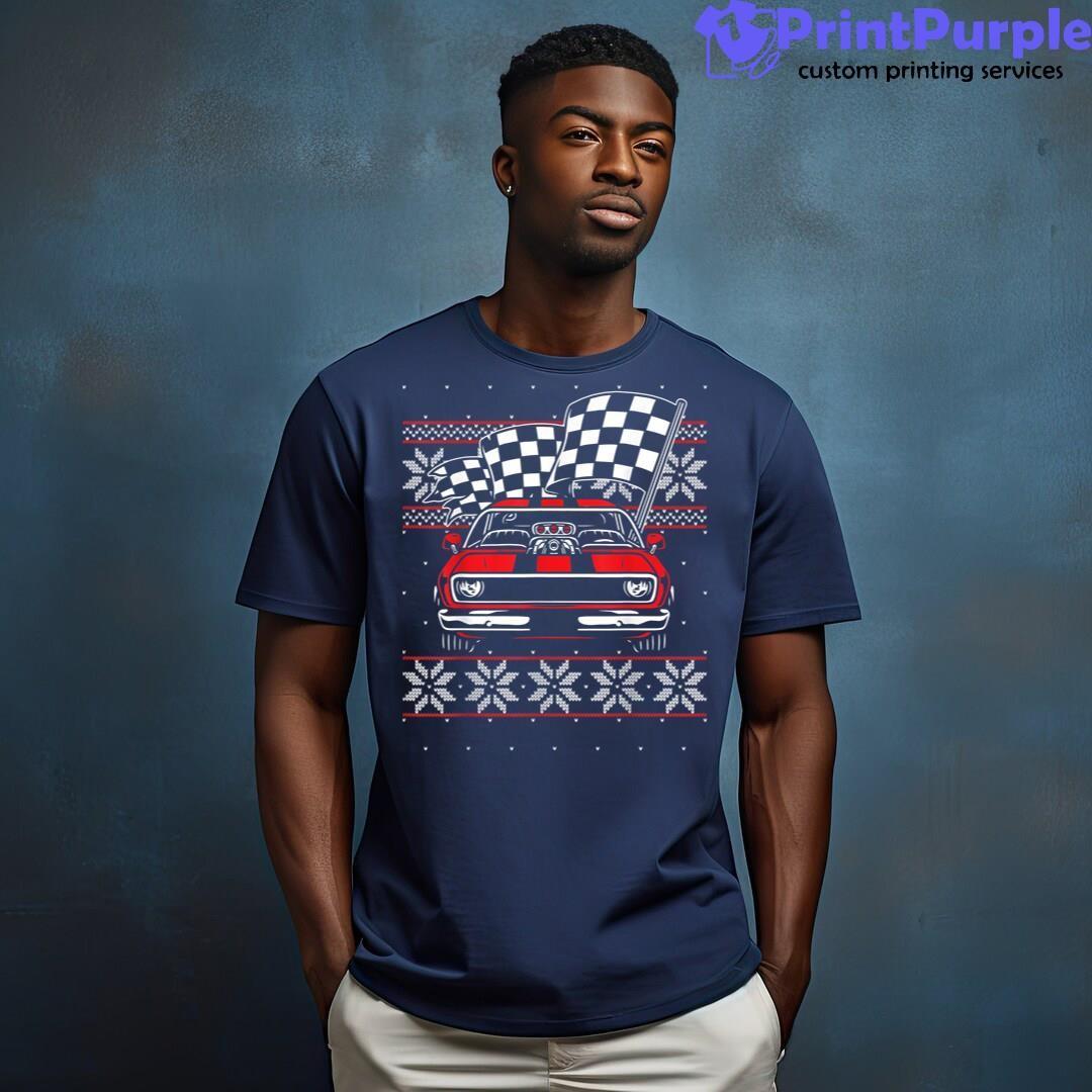 Classic Muscle Car Guys Matching Ugly Christmas Car Racing Shirt - Designed And Sold By 7Printpurple