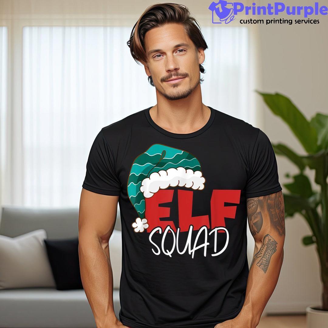 Elf Squad Christmas Santa Hat Xmas Holiday Pajama Gift Shirt - Designed And Sold By 7Printpurple