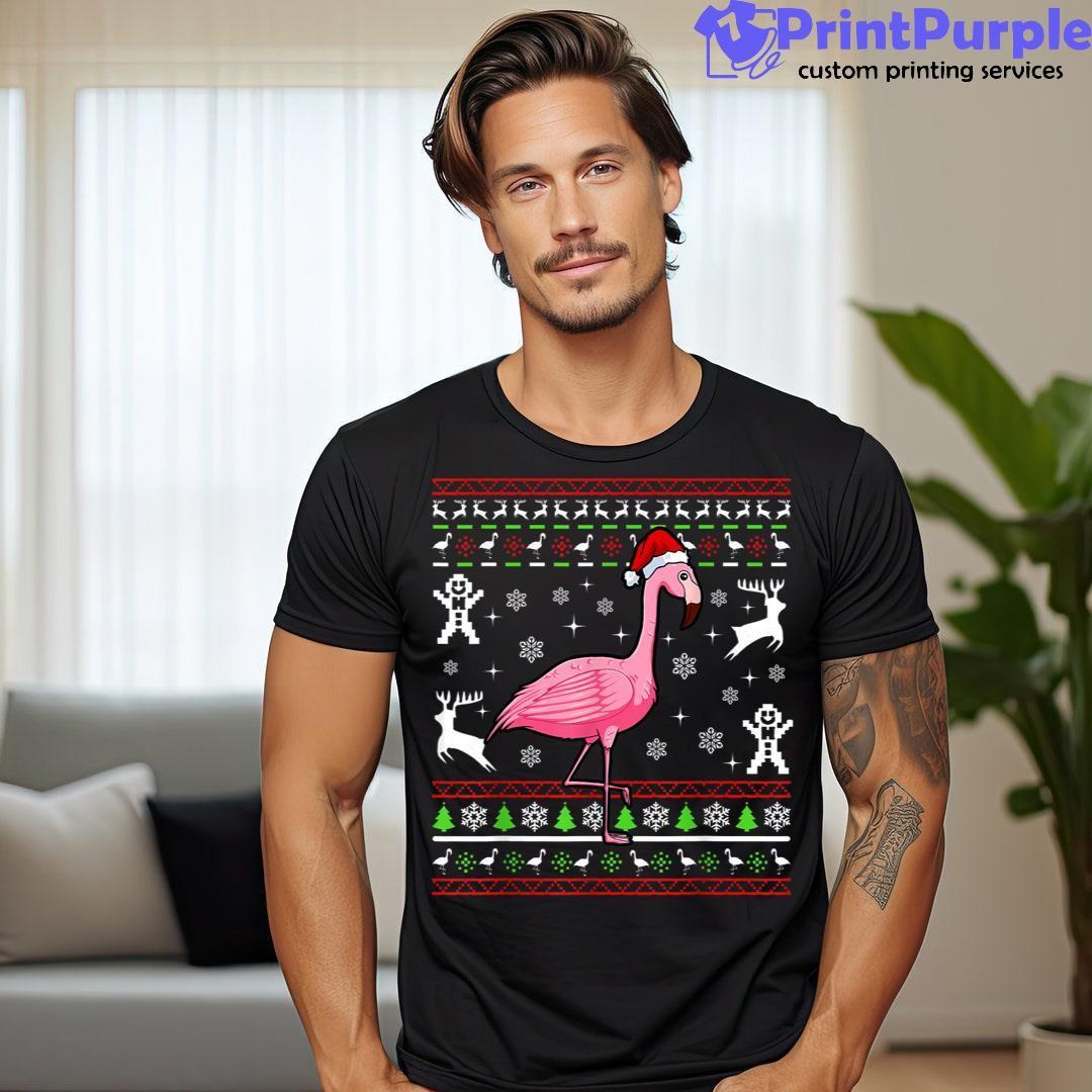 Flamingo Ugly Christmas Pajama Cute Bird Animal X Mas Shirt - Designed And Sold By 7Printpurple