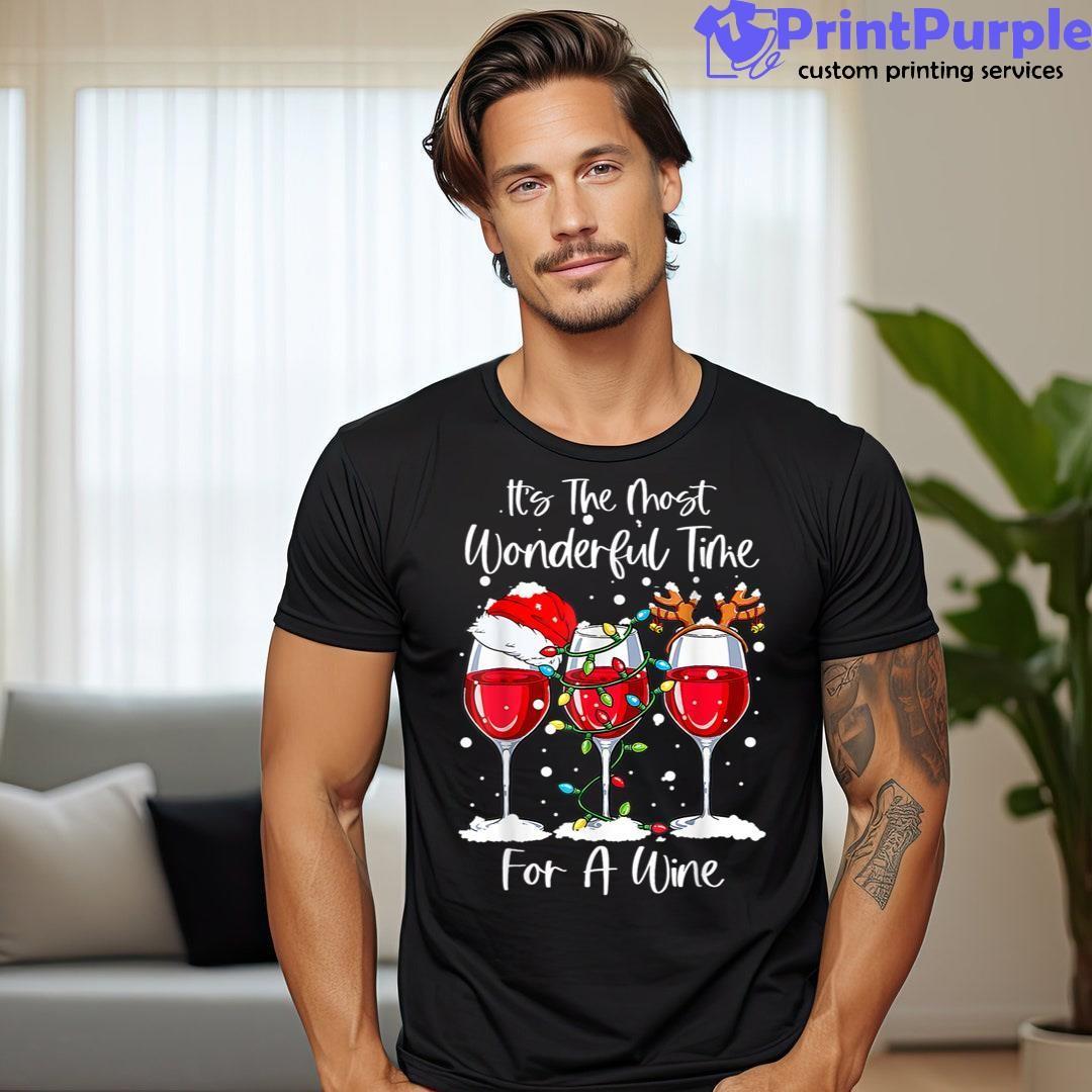 Full Of Christmas Spirit Red Wine Drinking Christmas Party Shirt - Designed And Sold By 7Printpurple