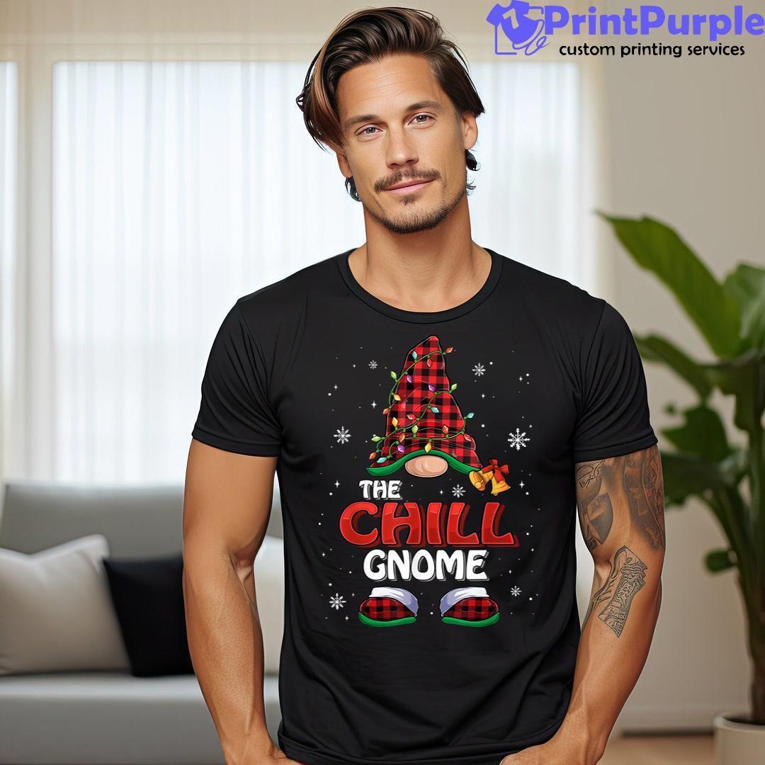 Funny Chill Gnome Buffalo Plaid Matching Family Christmas Unisex Shirt - Designed And Sold By 7Printpurple