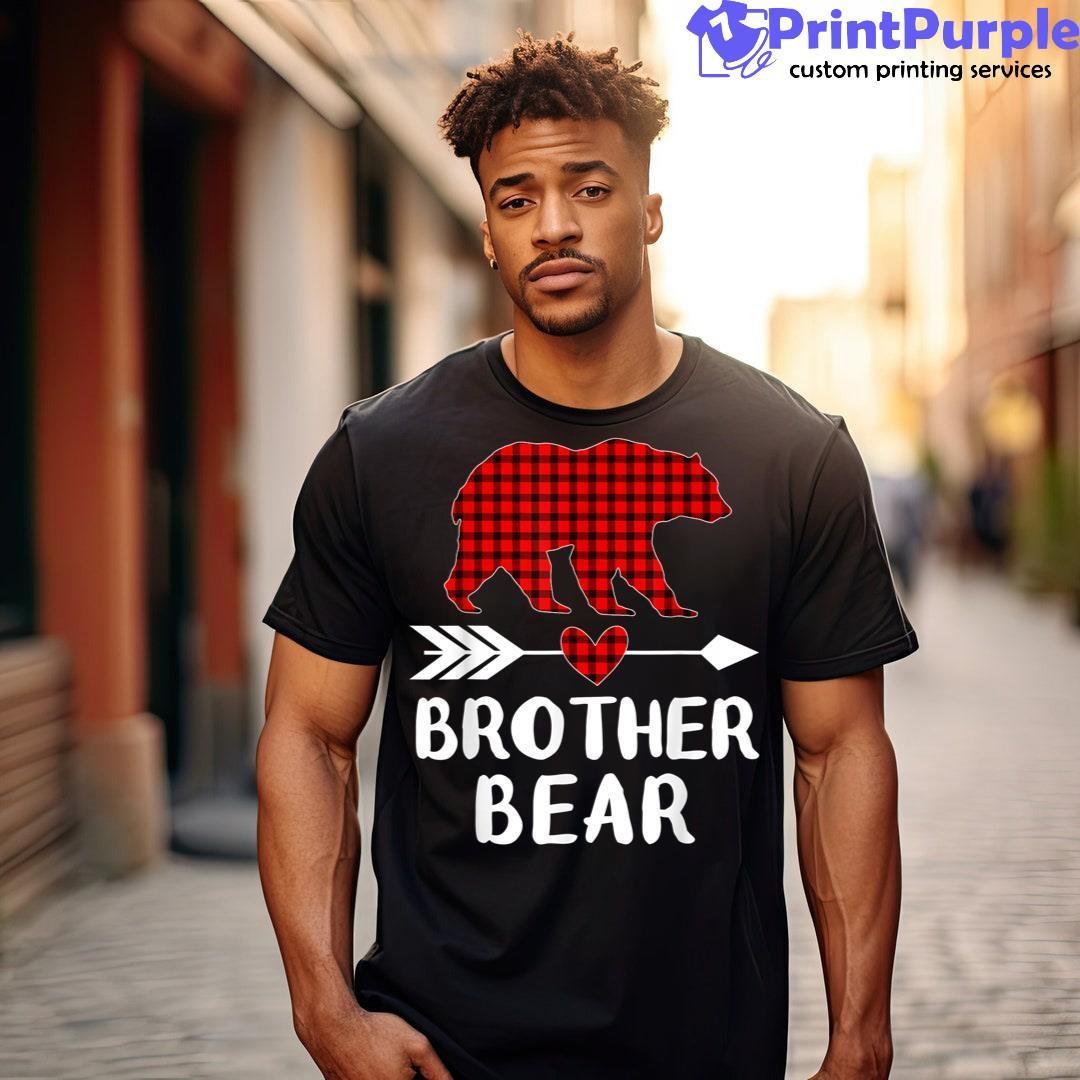 Funny Red Plaid Buffalo Brother Bear Christmas Pajama Family Shirt - Designed And Sold By 7Printpurple