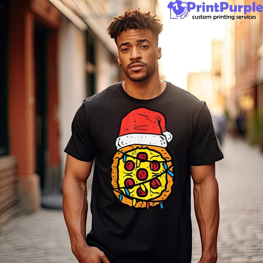 Christmas Pizza Santa Funny Xmas Food Lover Men Women Kids Unisex Shirt - Designed And Sold By 7Printpurple