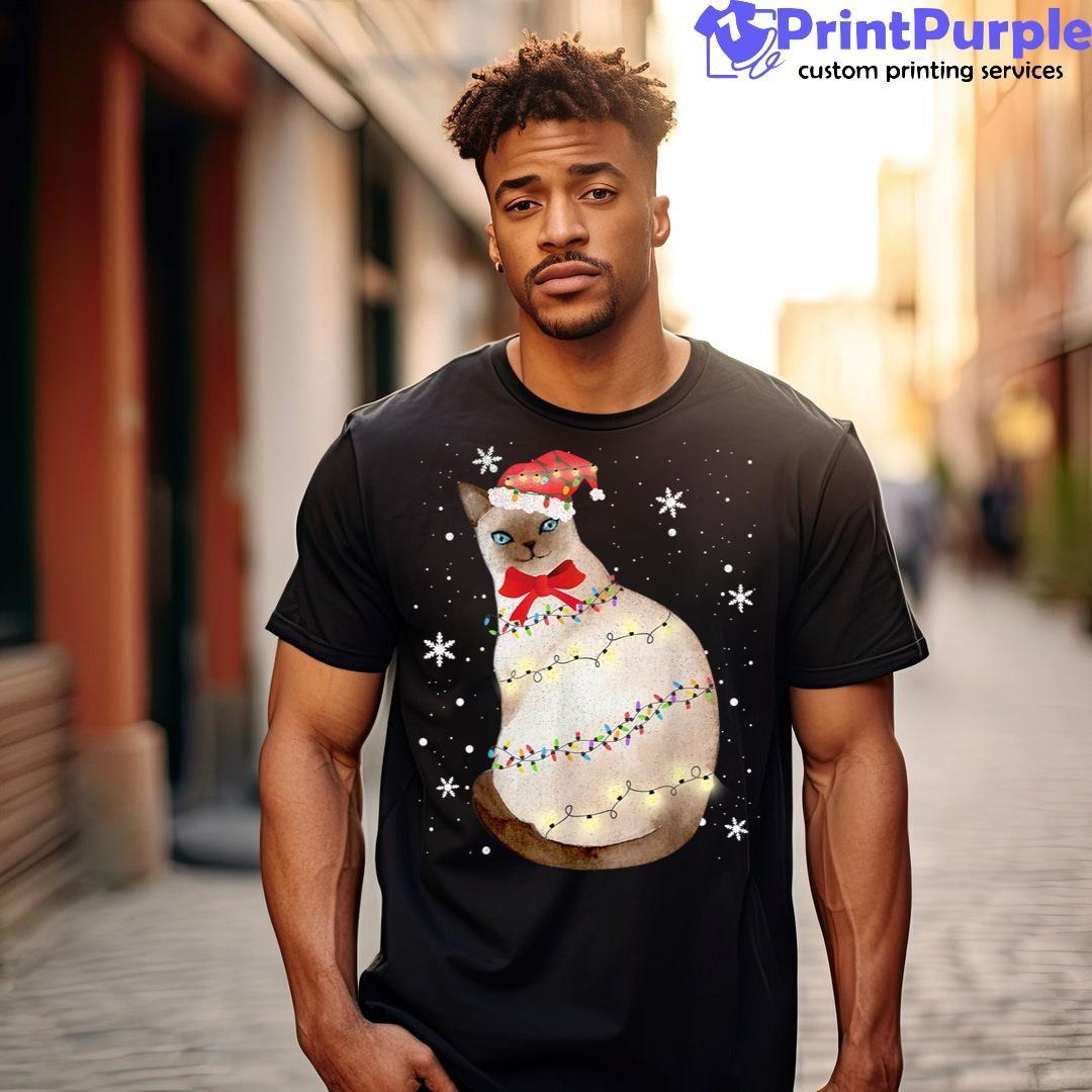 Christmas Siamese Cat Shirt - Designed And Sold By 7Printpurple