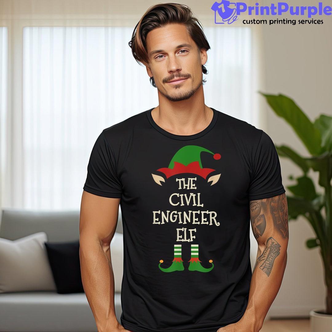 Civil Engineer Elf Funny Family Christmas Matching Group Shirt - Designed And Sold By 7Printpurple