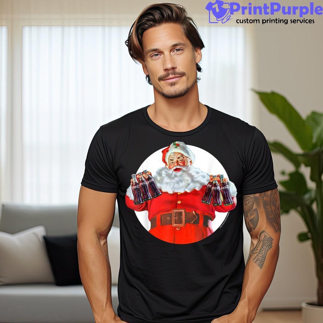 Coca Cola Christmas Santa Claus Puppy Unisex Shirt - Designed And Sold By 7Printpurple