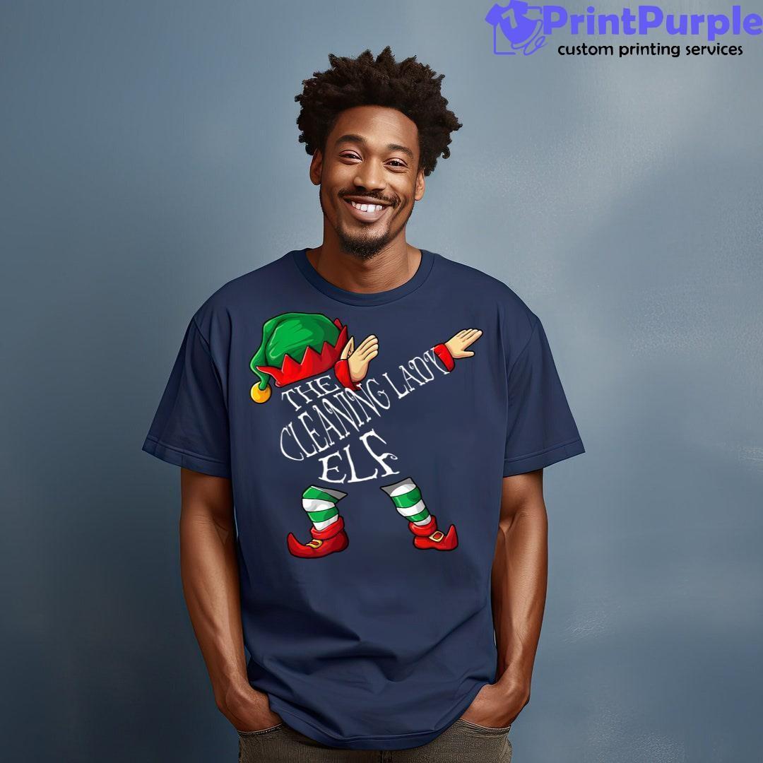 Dabbing Cleaning Lady Elf Christmas Shirt - Designed And Sold By 7Printpurple