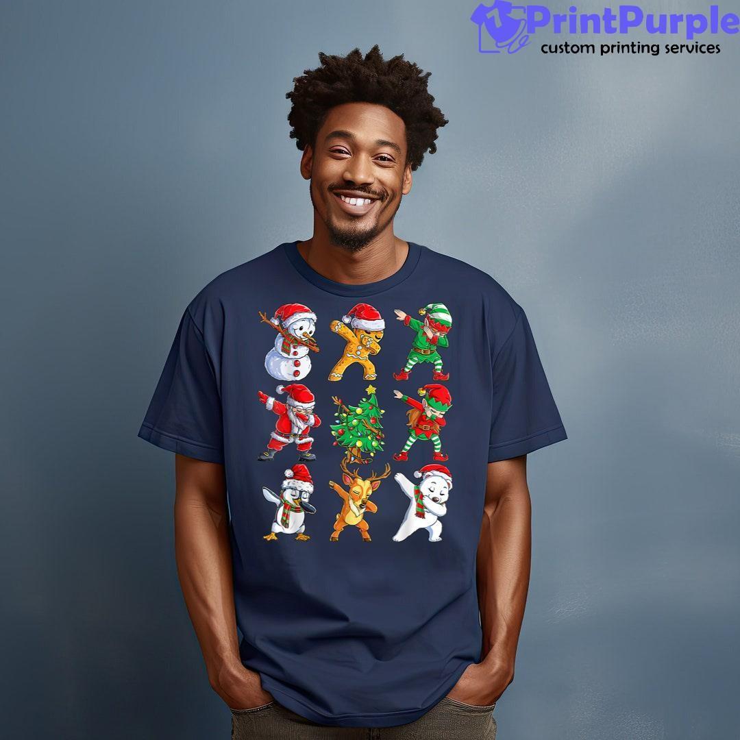 Dabbing Santa Elf And Reindeer Christmas 2023 Squad Gifts Shirt - Designed And Sold By 7Printpurple