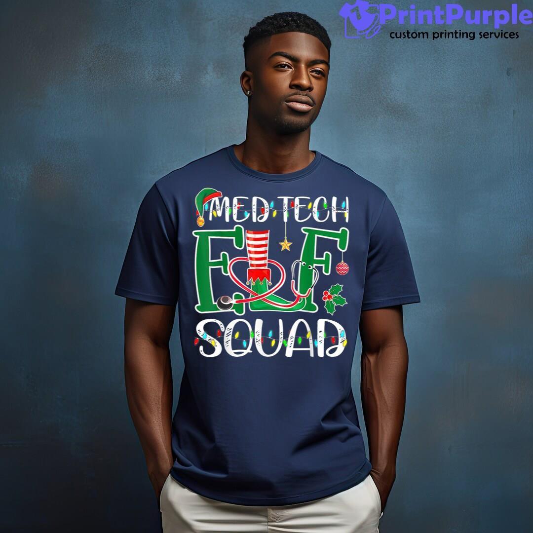 Elf Squad Med Tech Nurse Christmas Matching Family Pajamas Unisex Shirt - Designed And Sold By 7Printpurple