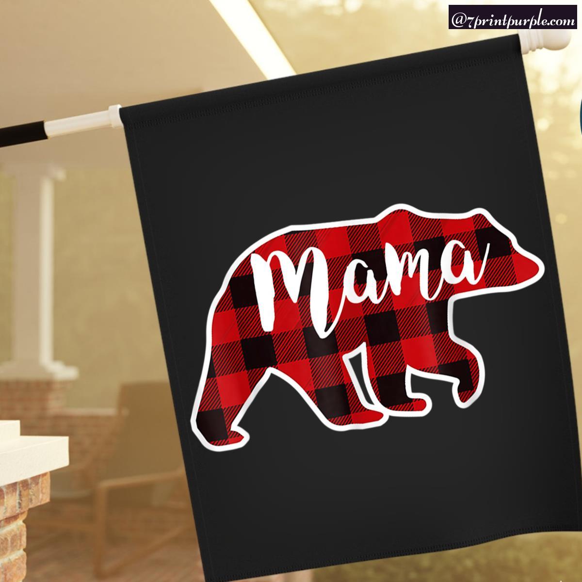 Mama Bear 2 Cubs Shirt Christmas Mama Bear Plaid Pajama Family