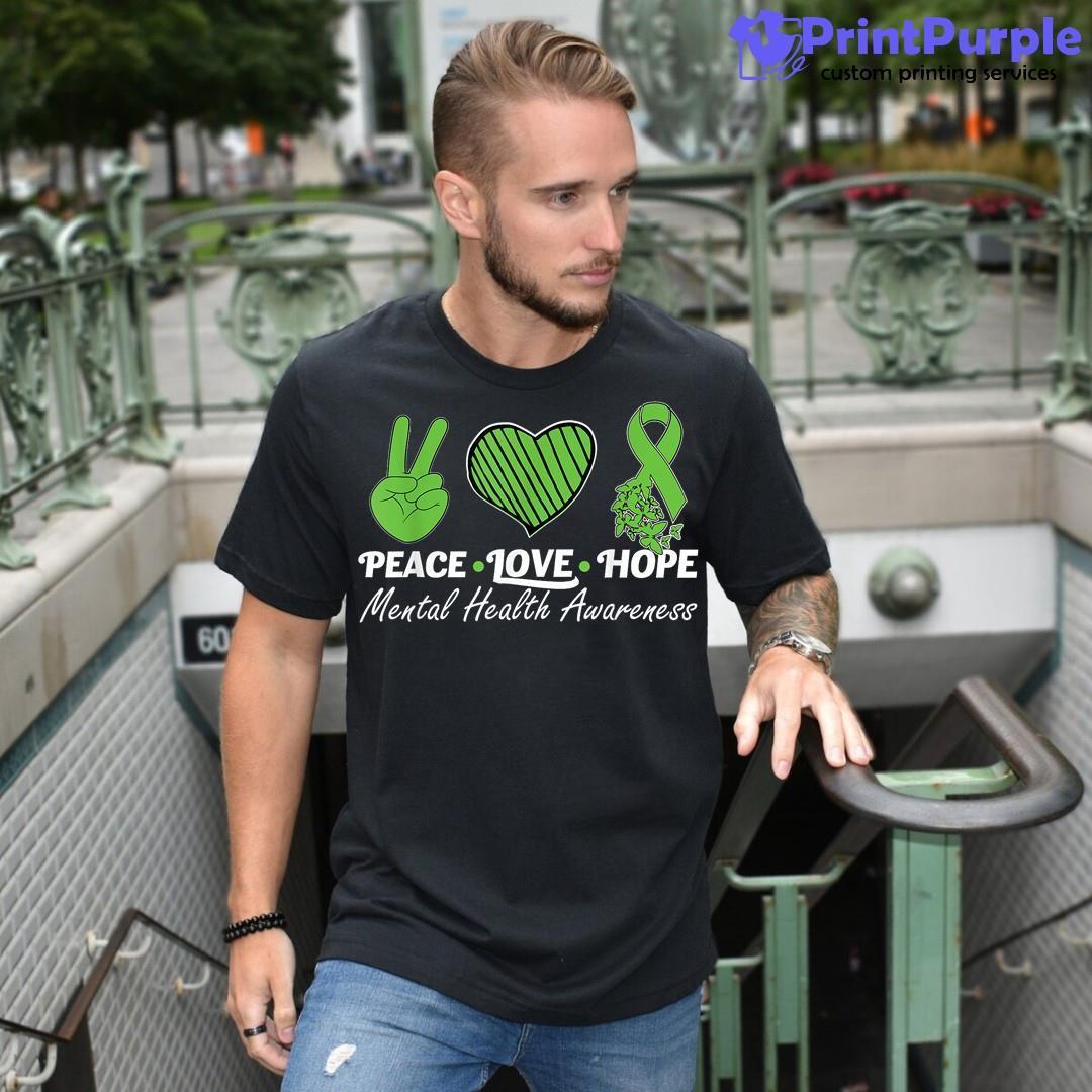 Hope Mental Health Awareness Green Ribbon T Shirt' Men's T-Shirt