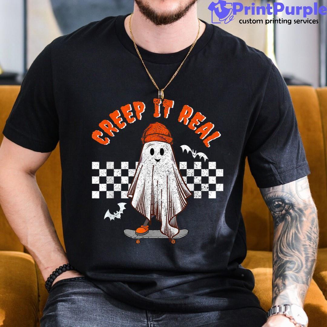Retro Halloween Creep It Real Vintage Ghost Halloween Shirt - Designed And Sold By 7Printpurple