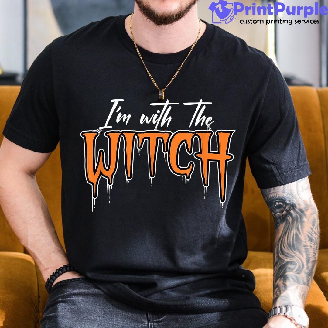 I'M With The Witch Halloween Couples Matching Shirt - Designed And Sold By 7Printpurple