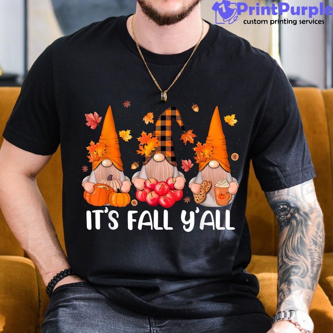 It'S Fall Y'All Gnomes Thanksgiving Halloween Autumn Fall Shirt - Designed And Sold By 7Printpurple