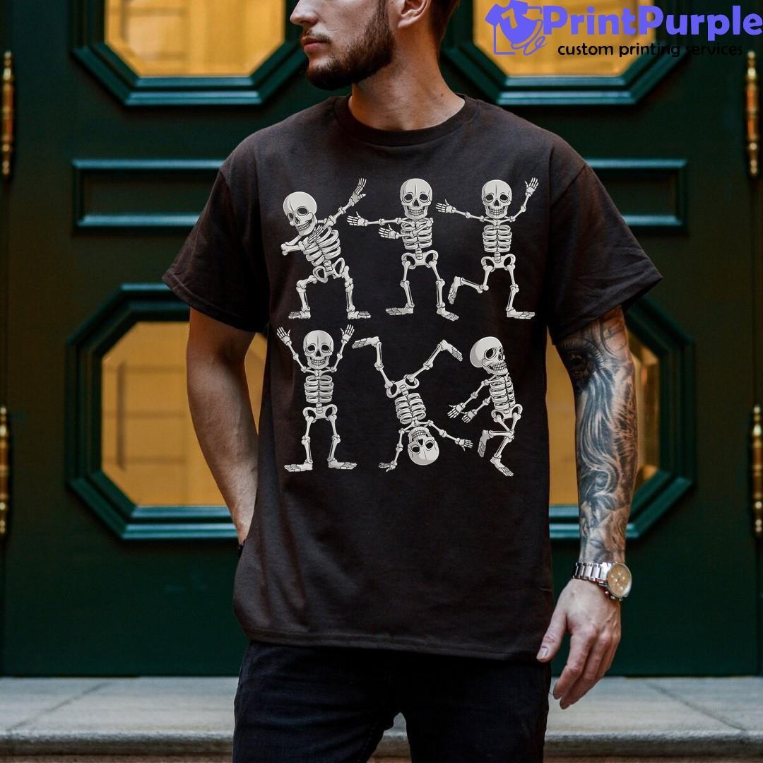 Mens Boys Halloween S Dabbing Skeletons Shirt - Designed And Sold By 7Printpurple
