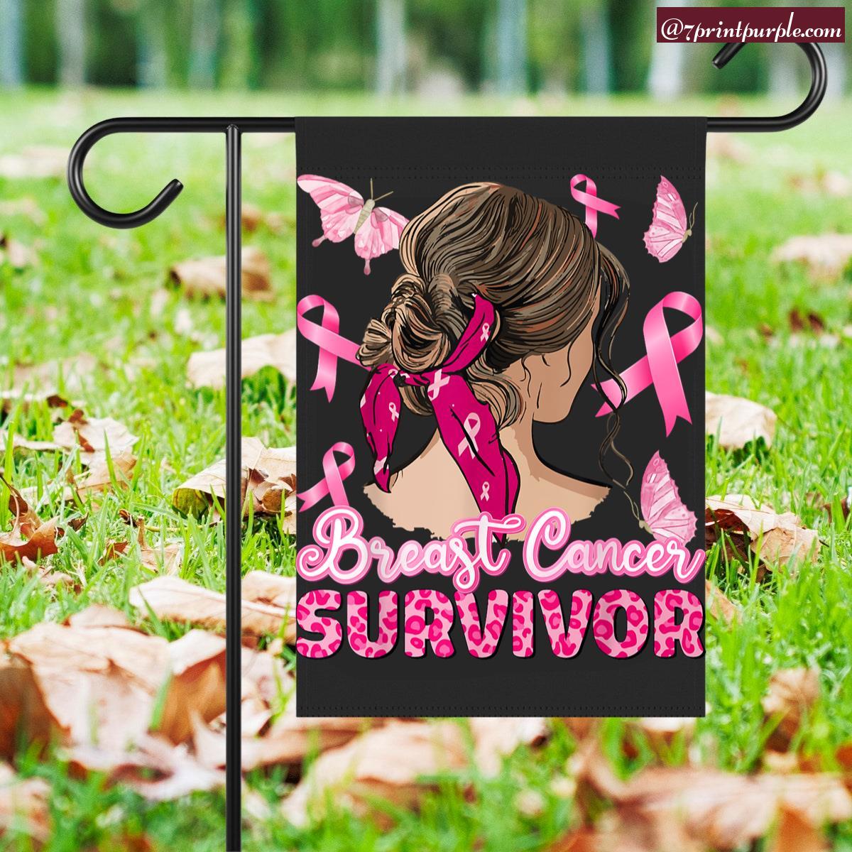 Breast Cancer Awareness Pink Ribbon Support Squad Cancer Garden Flag For Sale 7printpurple 6690