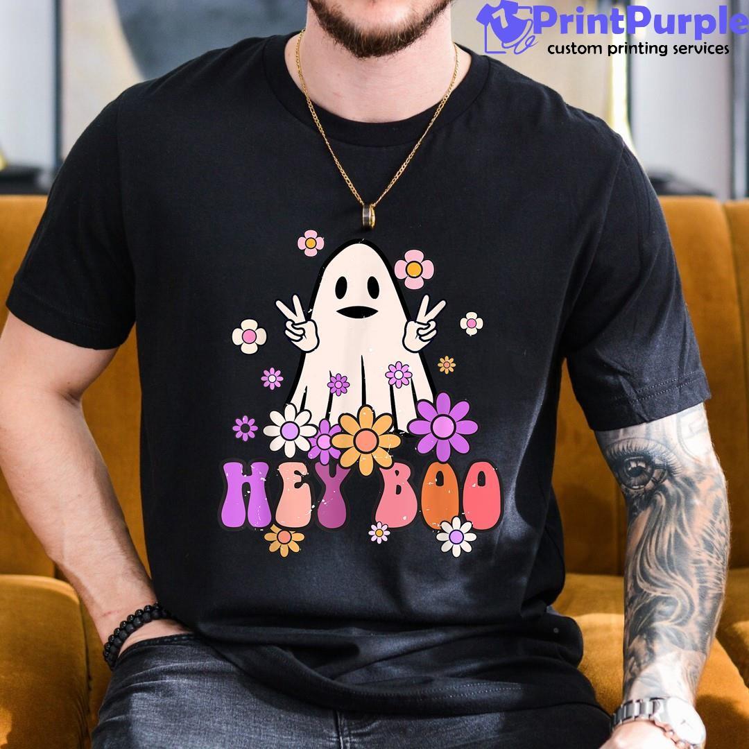 Hey Boo Vintage Halloween Ghost Shirt - Designed And Sold By 7Printpurple