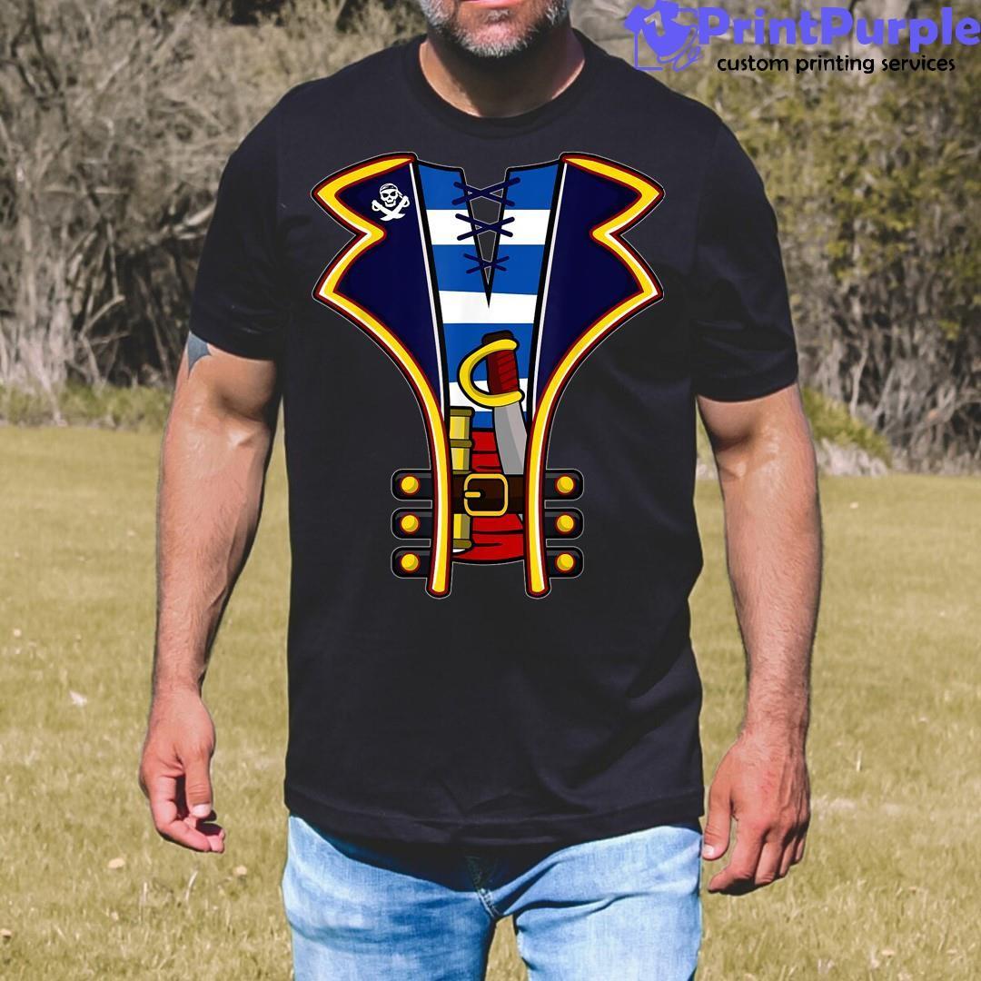 Adult Kids Halloween Captain Pirate Shirt - Designed And Sold By 7Printpurple