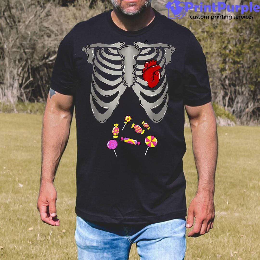 Adult Kids Halloween Sweets Candy Skeleton Shirt - Designed And Sold By 7Printpurple