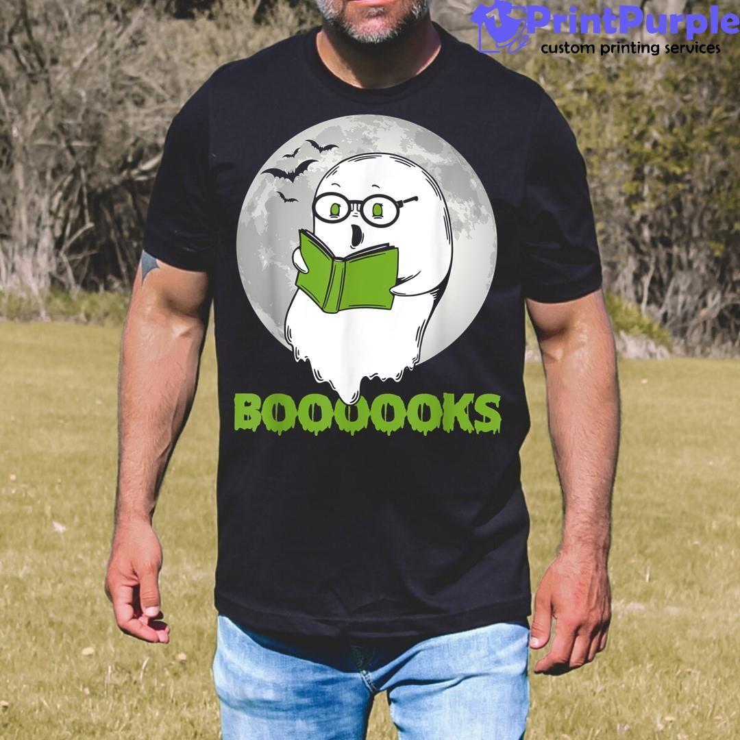 Booooks Ghost Funny Halloween Teacher Book Library Reading Shirt - Designed And Sold By 7Printpurple