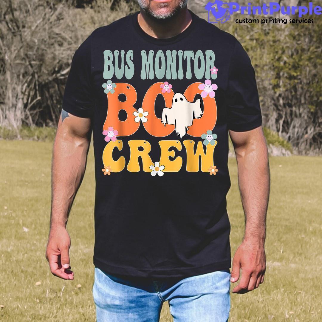 Bus Monitor Boo Crew Ghost Retro Groovy Halloween For Women Shirt - Designed And Sold By 7Printpurple