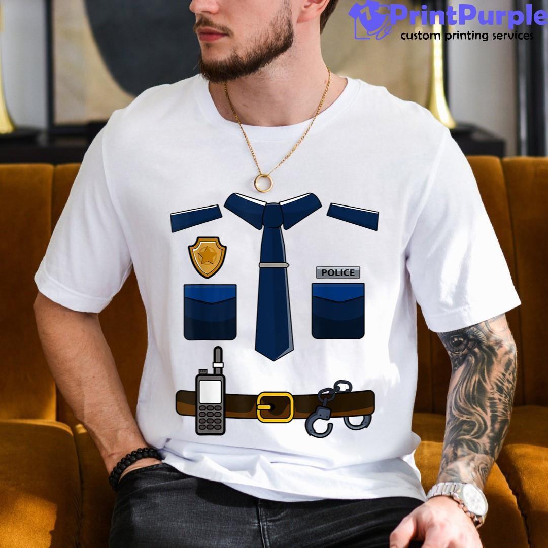 Adult Kids Halloween Cop Uniform Officer Police Shirt - Designed And Sold By 7Printpurple