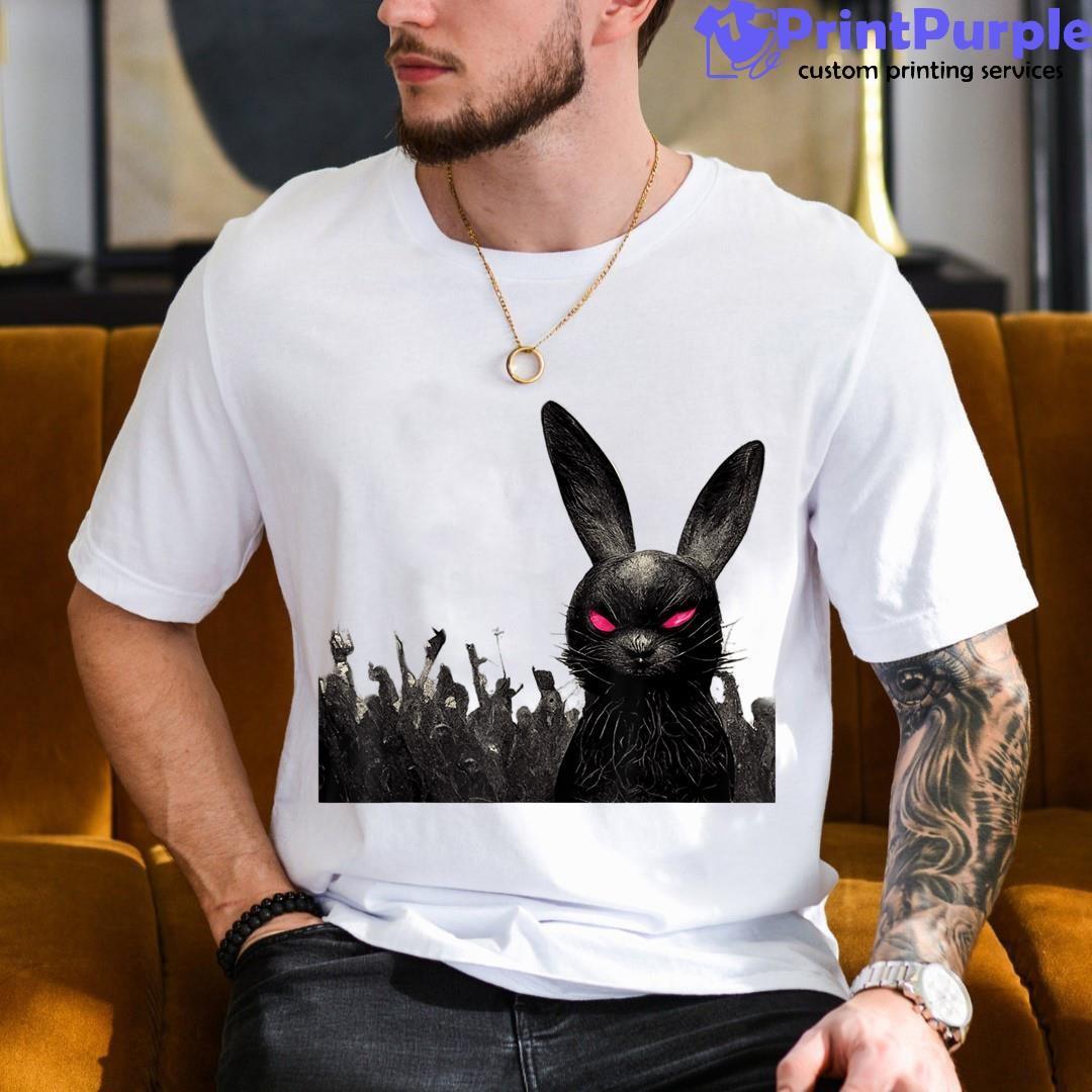 Black Bunny Red Eyes Heavy Metal Music Scary Halloween Shirt - Designed And Sold By 7Printpurple