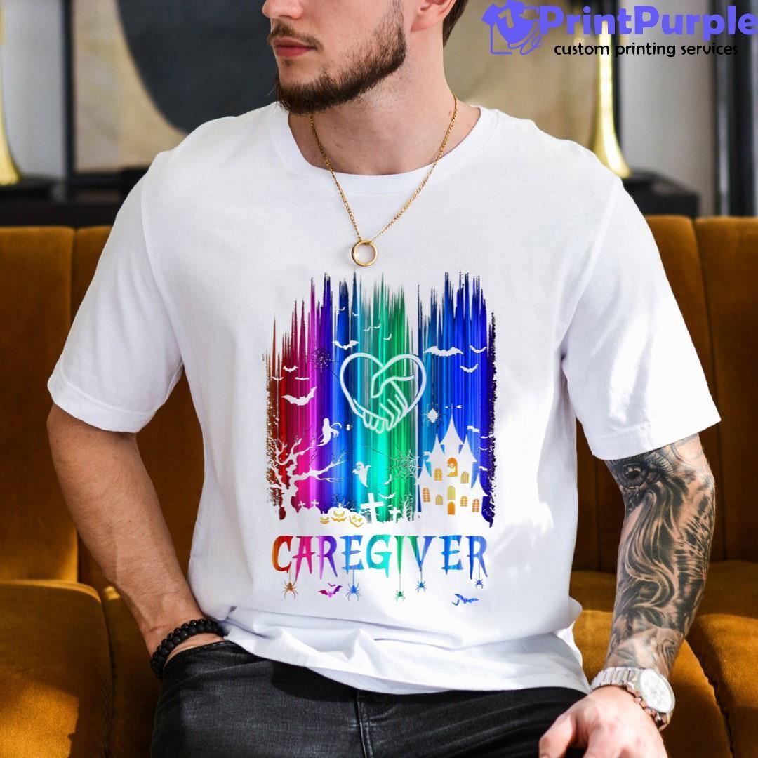 Caregiver Gradient Halloween Shirt - Designed And Sold By 7Printpurple