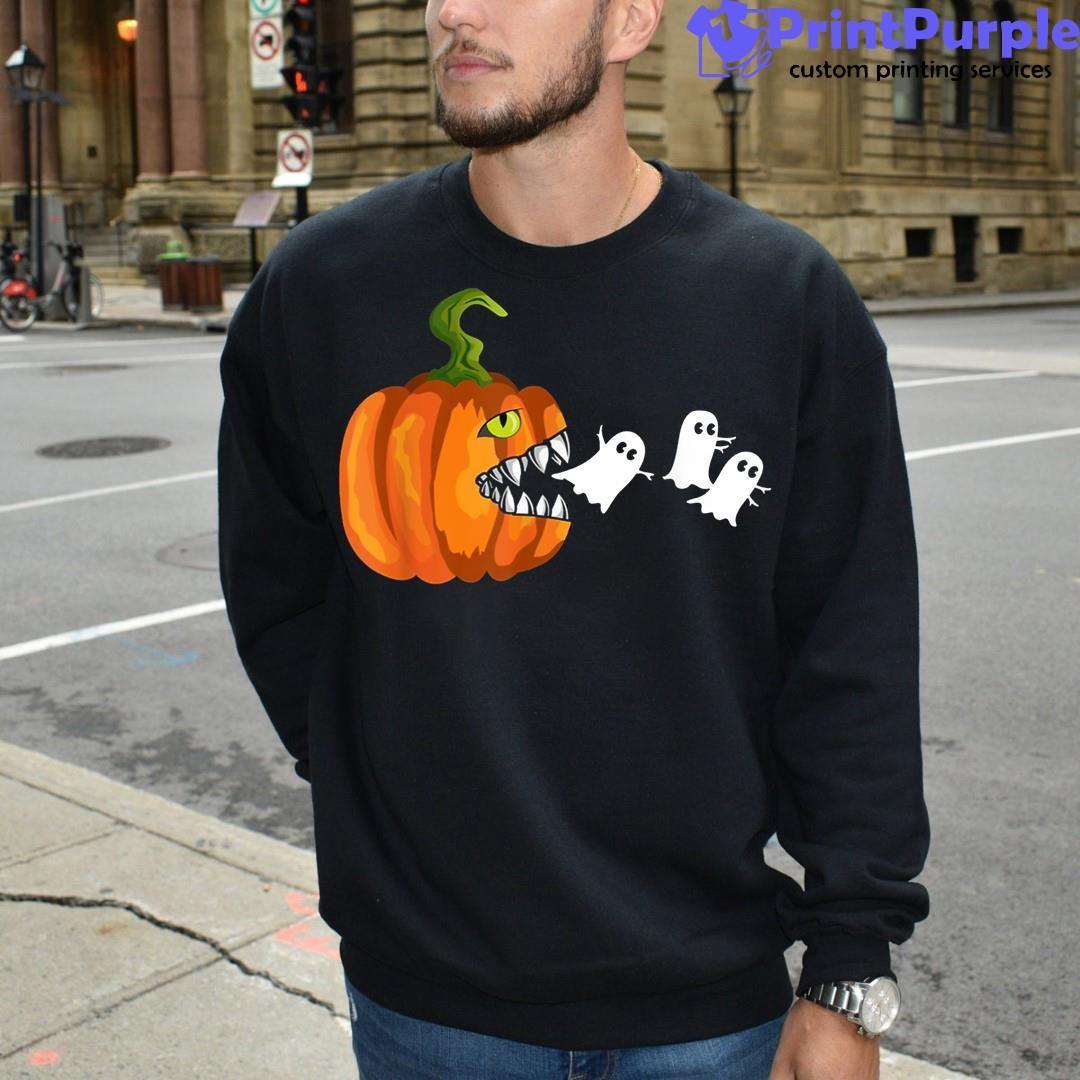  Funny Halloween Pumpkin Eating Ghost, Gamer Men Women Kids T- Shirt : Clothing, Shoes & Jewelry
