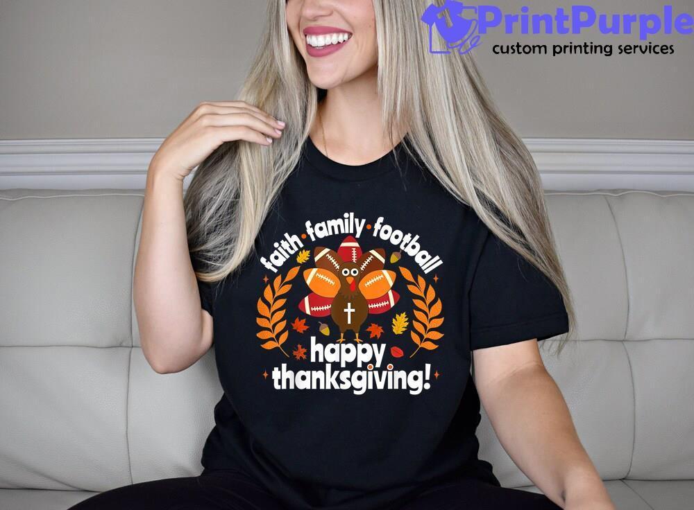 Cute Happy Thanksgiving Football Turkey Faith Family Boys Unisex Shirt for  Sale