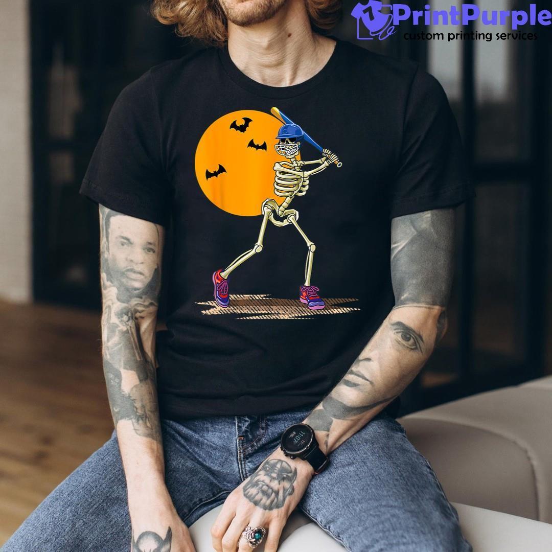  Cool Skeleton Baseball T-Shirt - Moon T-Shirt