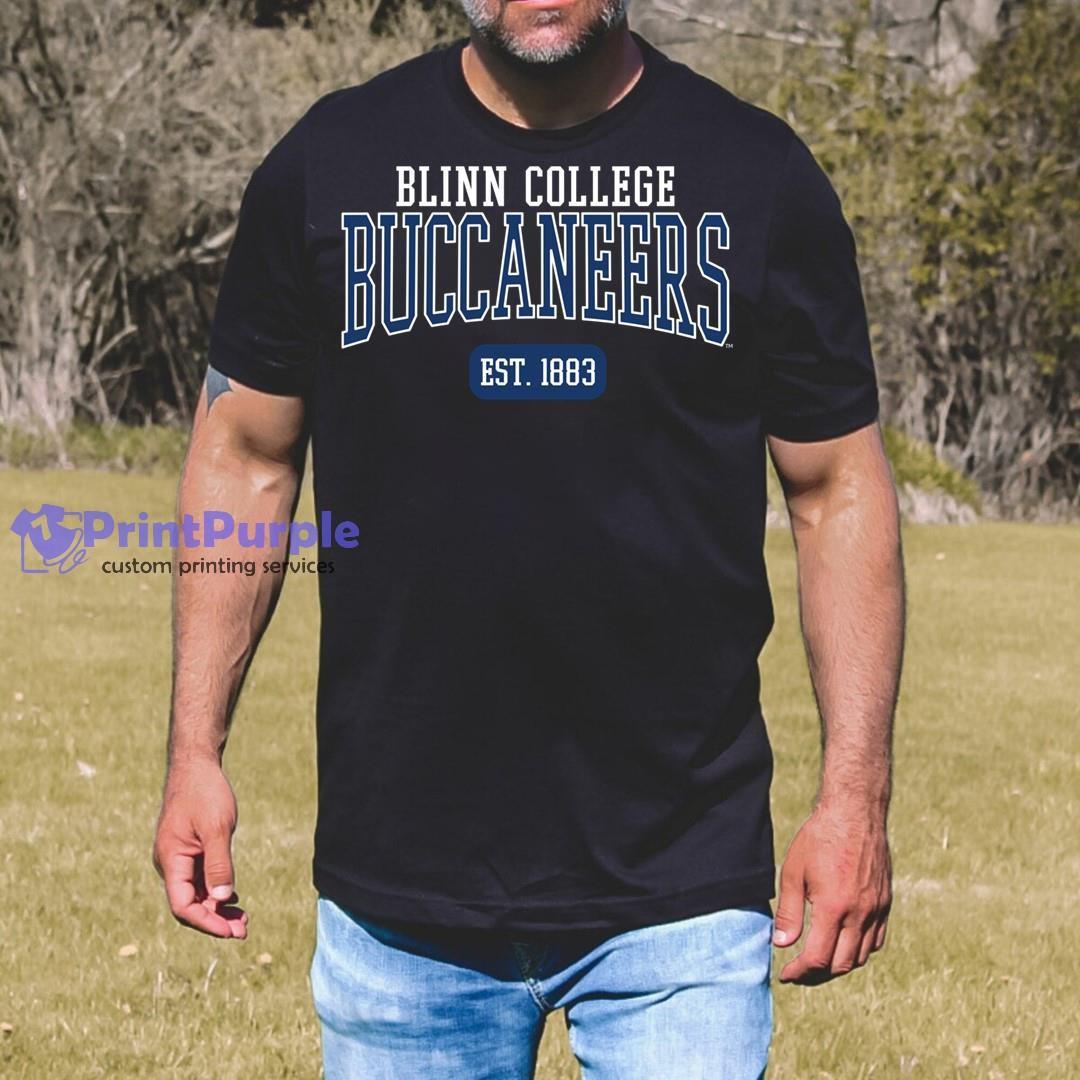 Youth Navy Blinn College Buccaneers Team Logo Stripes T-Shirt