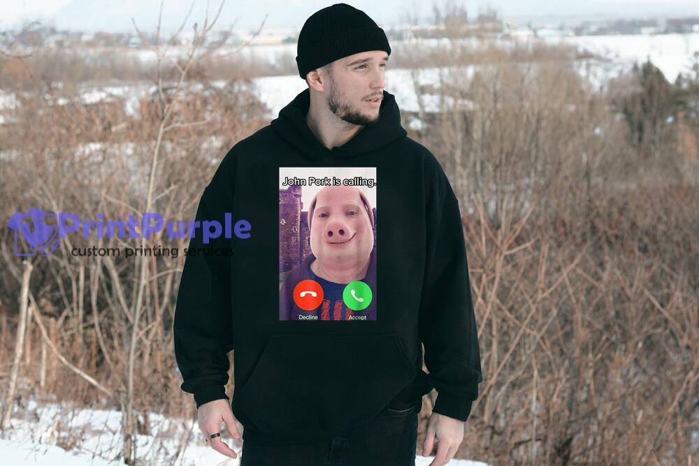 NEW LIMITED John Pork Is Calling Funny Answer Call Phone T-Shirt
