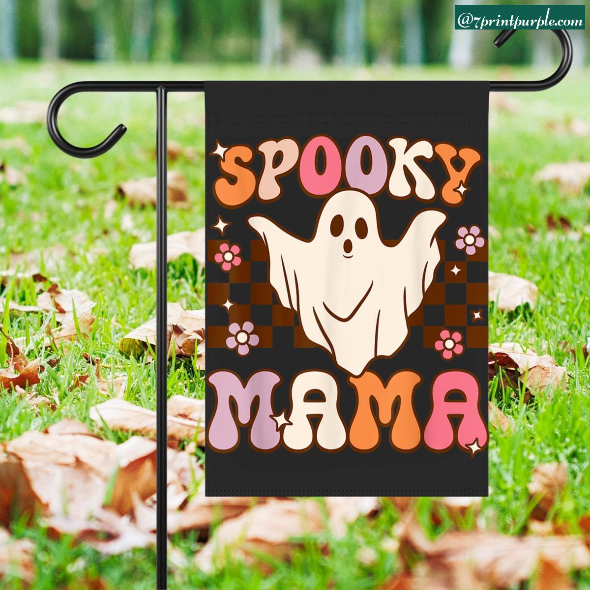  Retro Groovy Halloween Ghost Spooky Mama Costume T