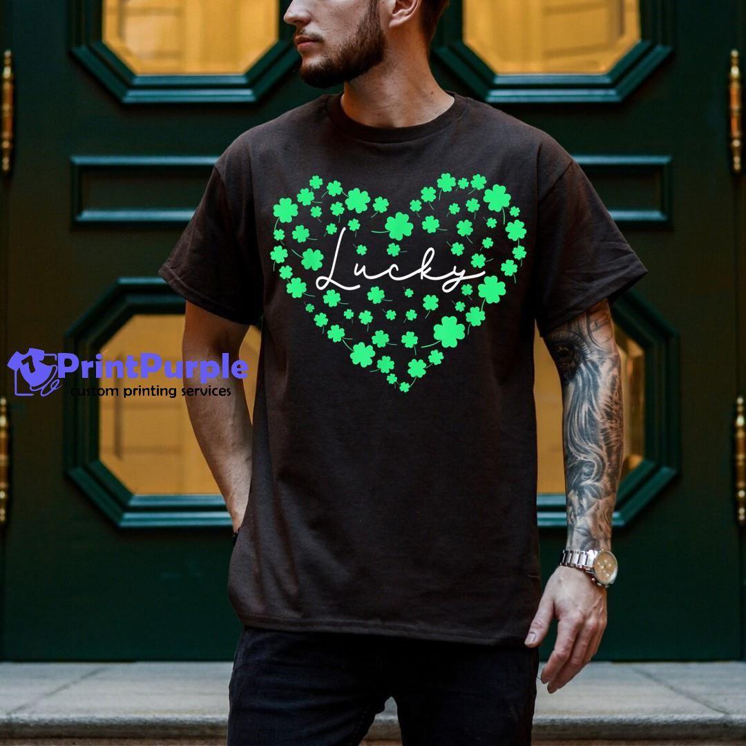 Lucky Shamrock Heart St Patricks Day Irish Family Matching Shirt - Designed And Sold By 7Printpurple