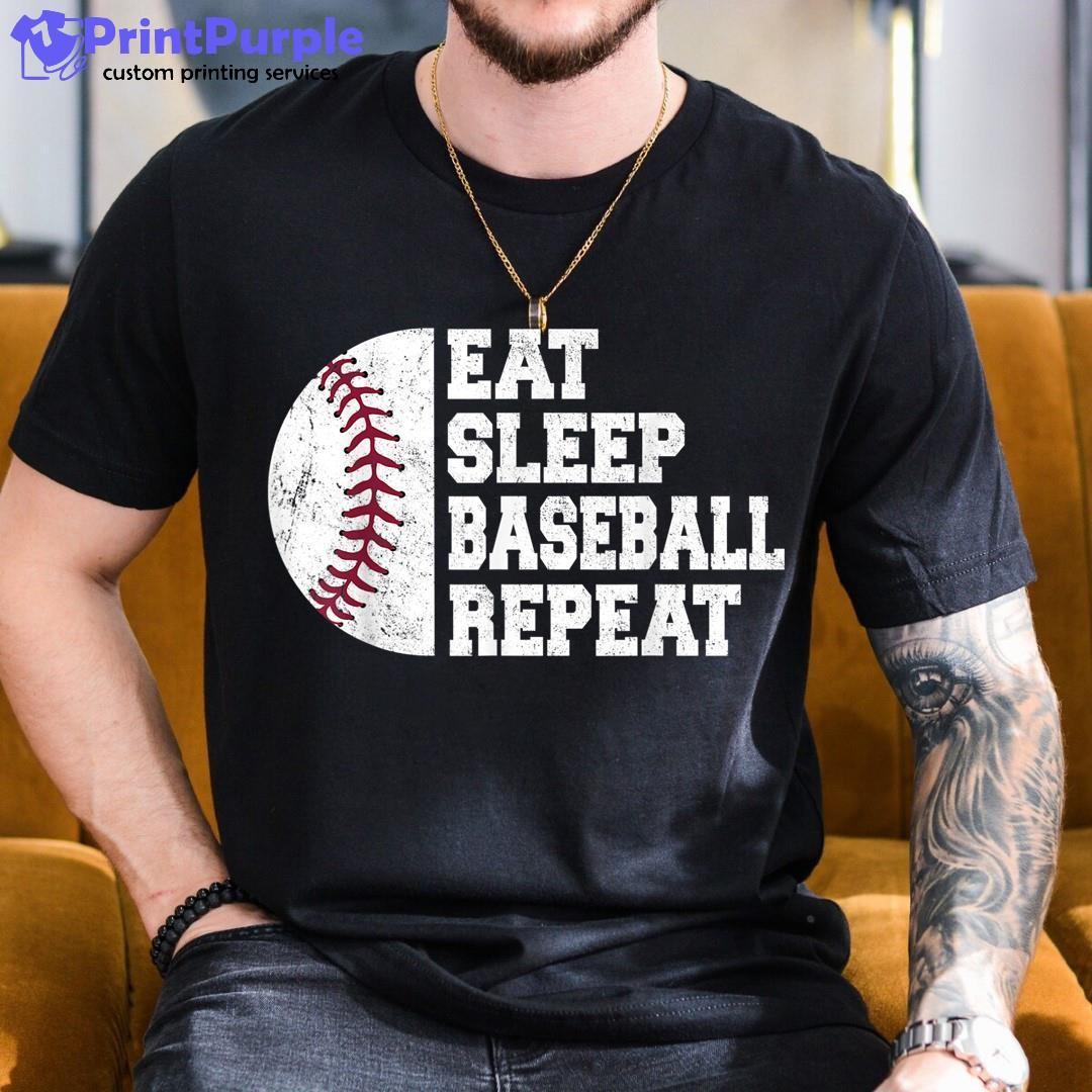 Funny Eat Sleep Roblox Repeat Retro Vintage Baseball Sleeve Shirt