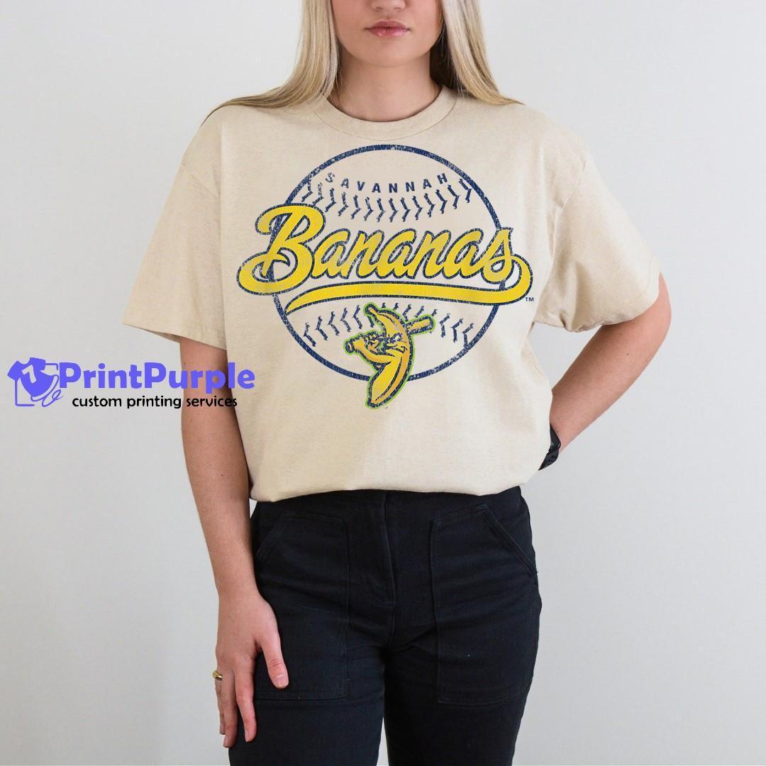  Savannah Bananas Officially Licensed Vintage Baseball White T- Shirt : Sports & Outdoors