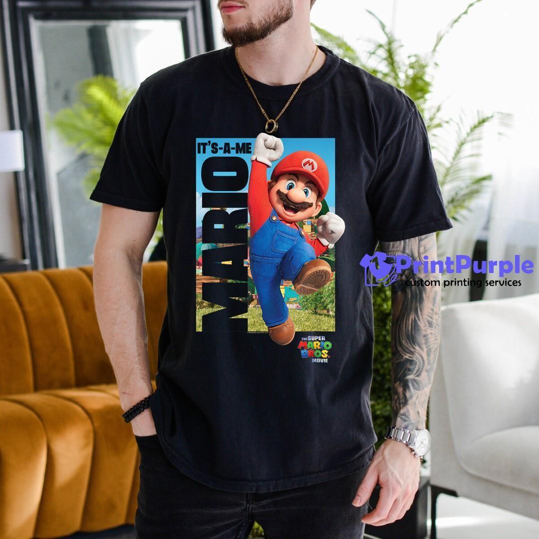 The Super Mario Bros Movie It's A Me Mario Jumping Portrait Shirt for ...