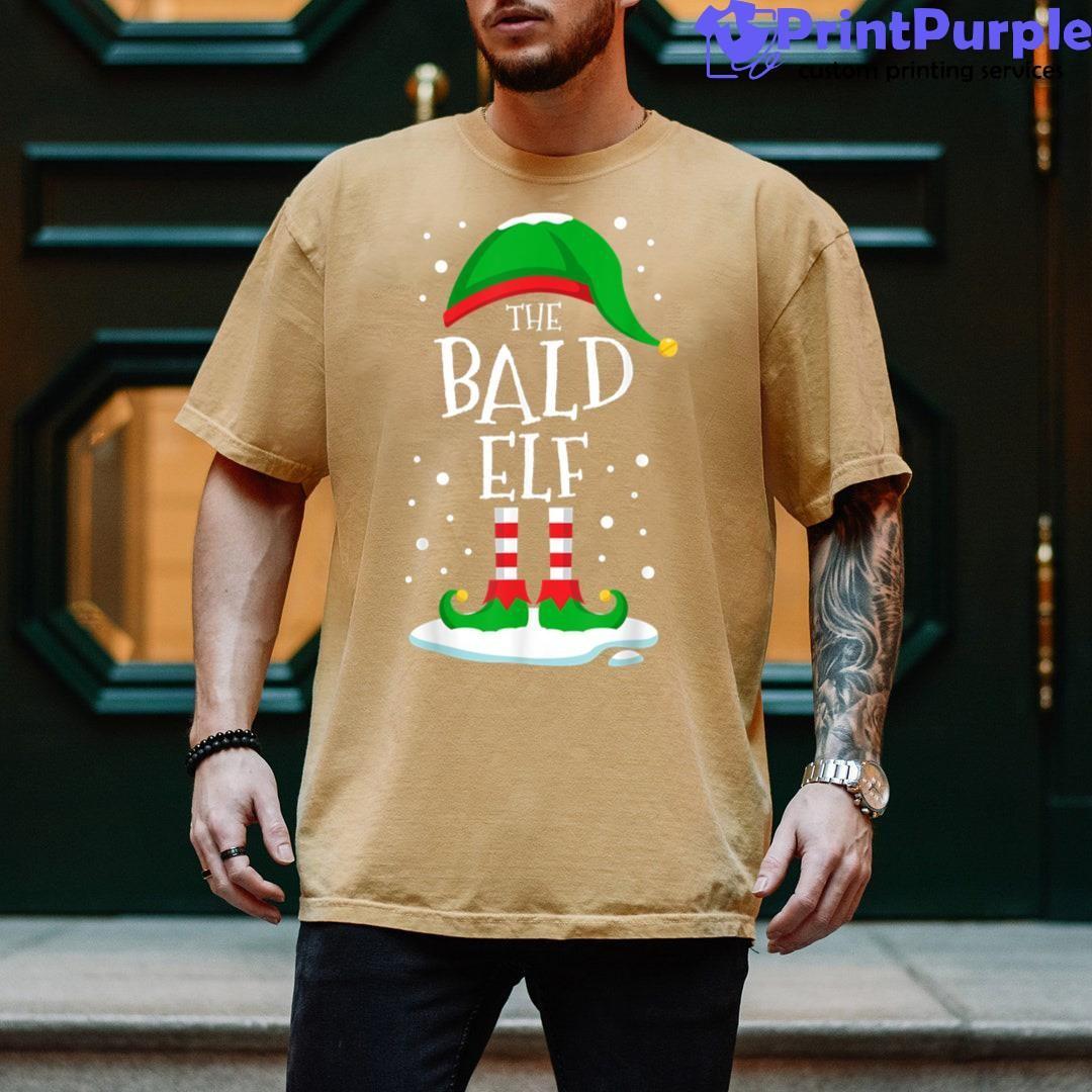 The Bald Elf Christmas Family Matching Xmas Group Men Funny Shirt - Designed And Sold By 7Printpurple
