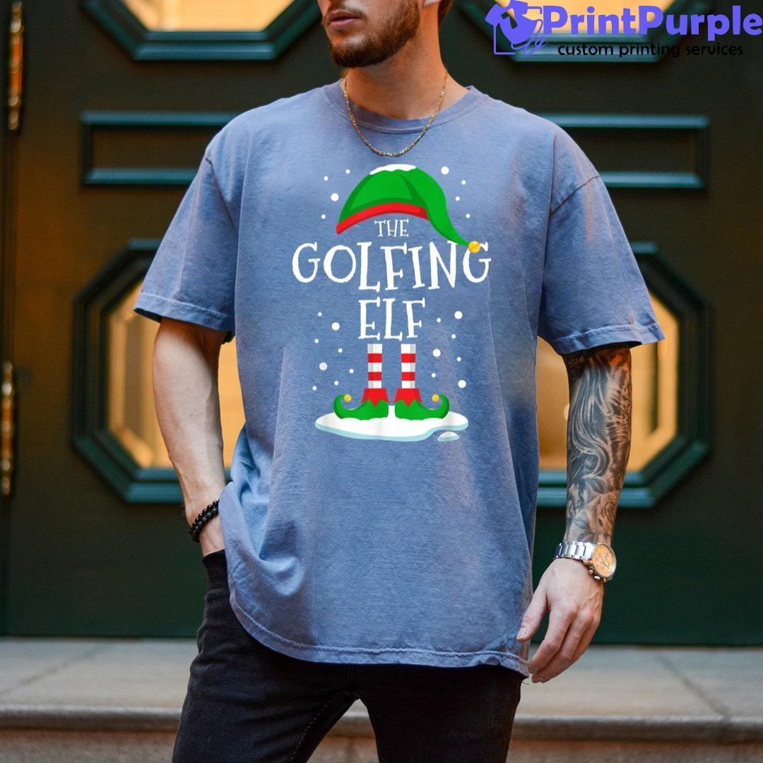 The Golfing Elf Christmas Family Matching Xmas Golf Funny Shirt - Designed And Sold By 7Printpurple