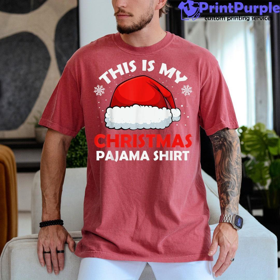 This Is My Christmas Pajama Cool Santa Hat X Mas Shirt - Designed And Sold By 7Printpurple
