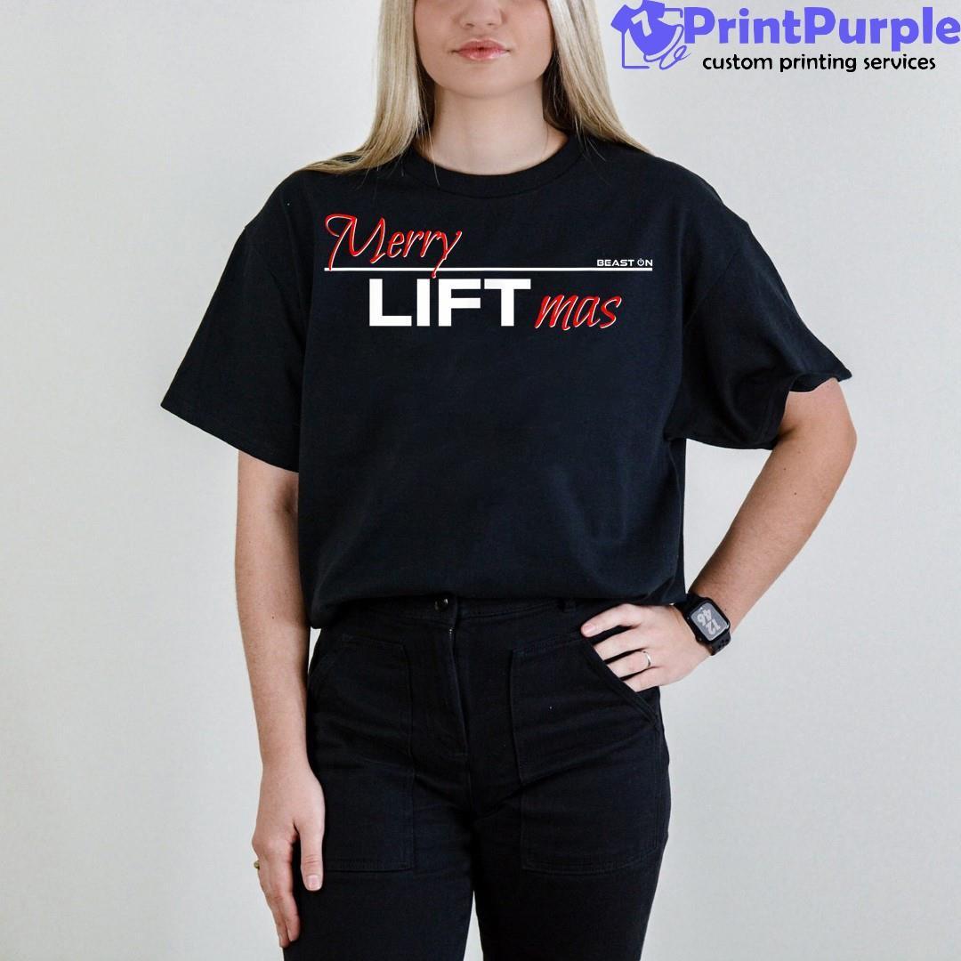 Merry Liftmas No Lift No Gift Funny Fitness Xmas T-shirt - Ink In
