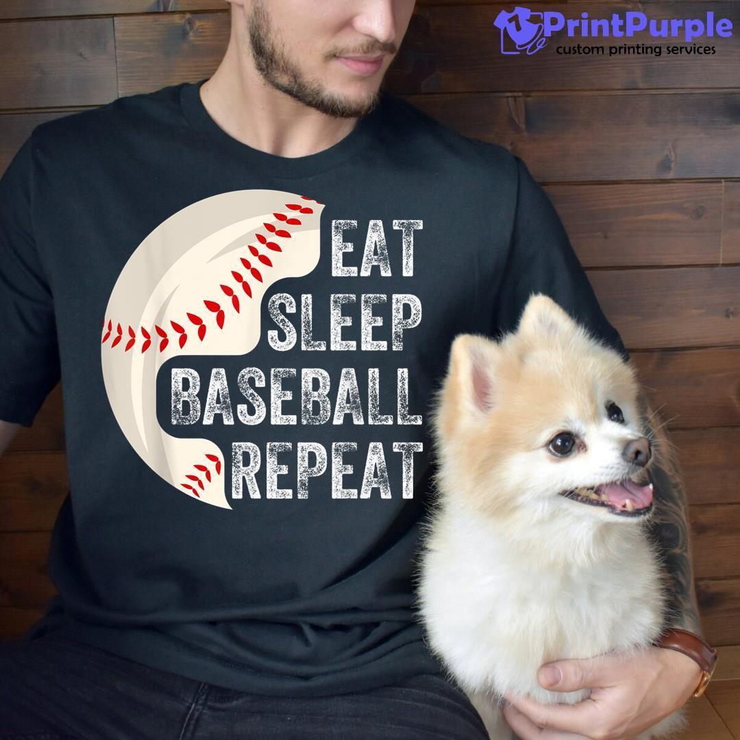 Eat Sleep Baseball Repeat Baseball Player Funny Baseball Shirt