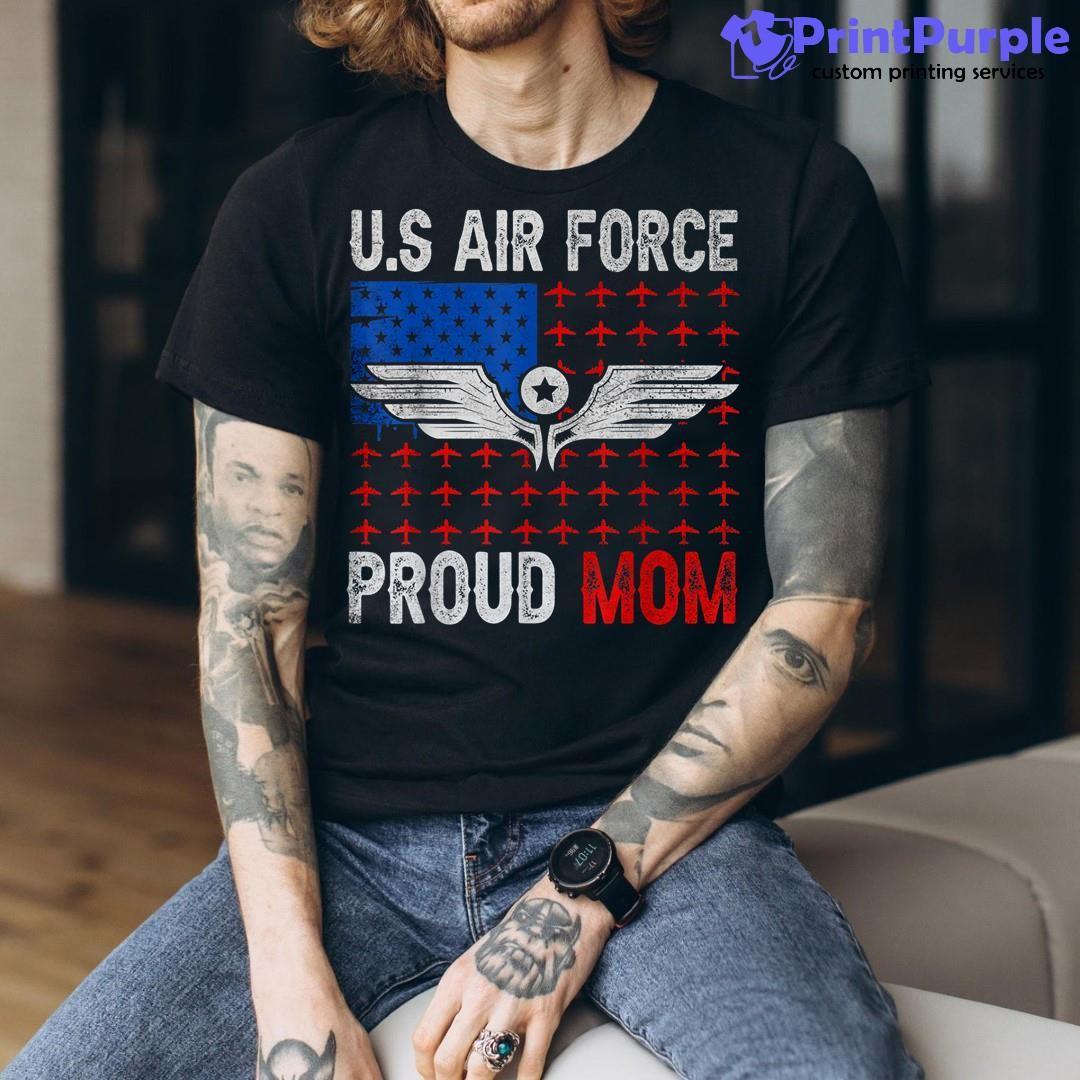 Air Force Proud Mom Mothers Day Us Flag 4Th Of July Womens Shirt - Designed And Sold By 7Printpurple