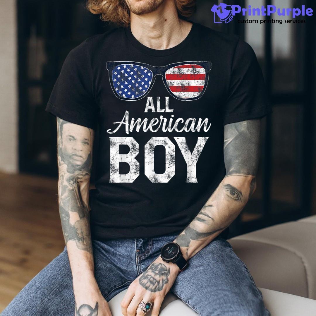 All American Boy 4Th Of July Boys Kids Sunglasses Family Shirt - Designed And Sold By 7Printpurple