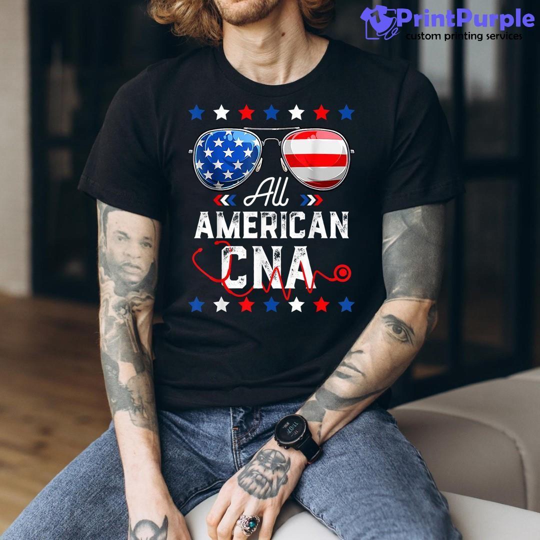 All American Cna Life American Flag Sunflower 4Th Of July Shirt - Designed And Sold By 7Printpurple