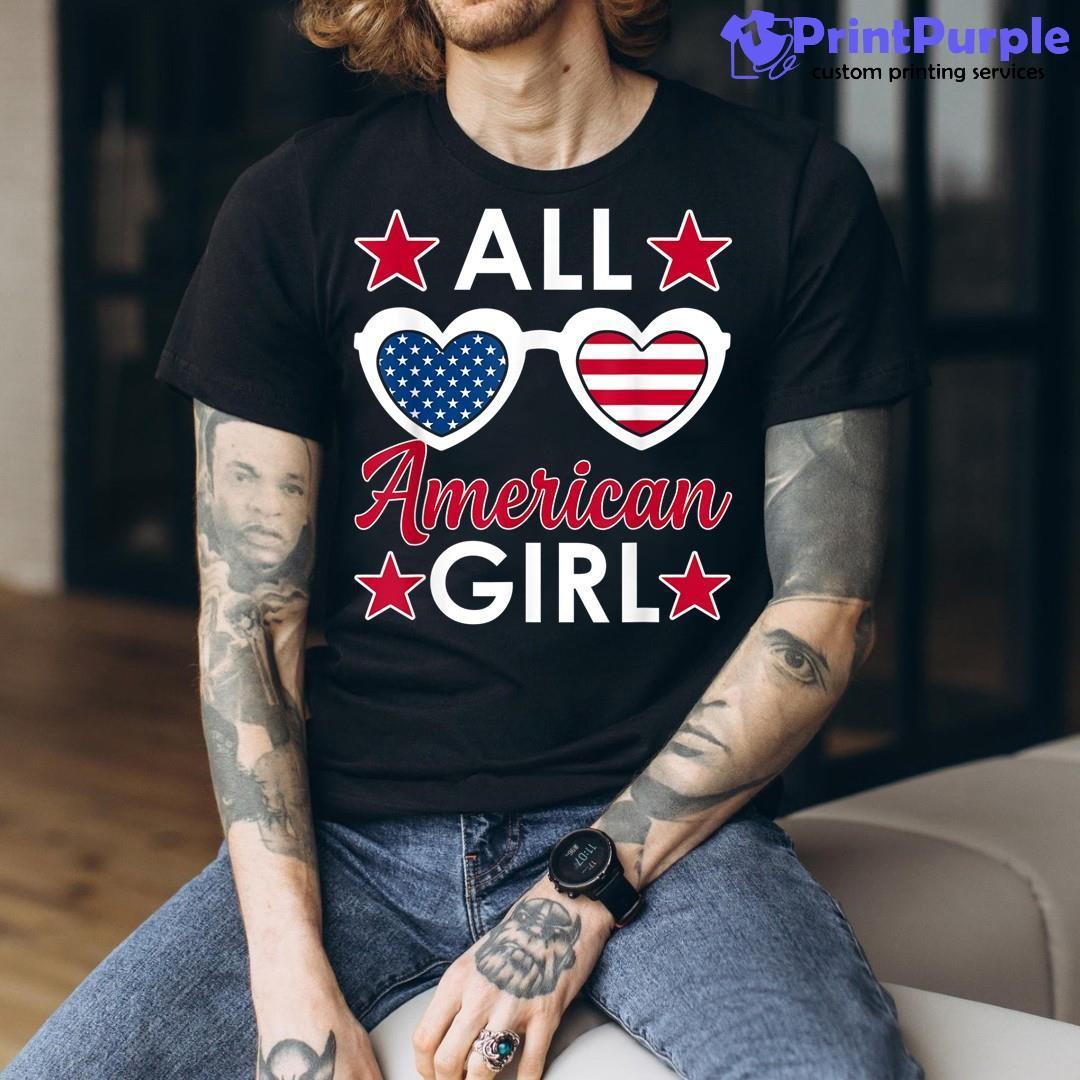 All American Girl 4Th Of July Girls Kids Sunglasses Shirt - Designed And Sold By 7Printpurple