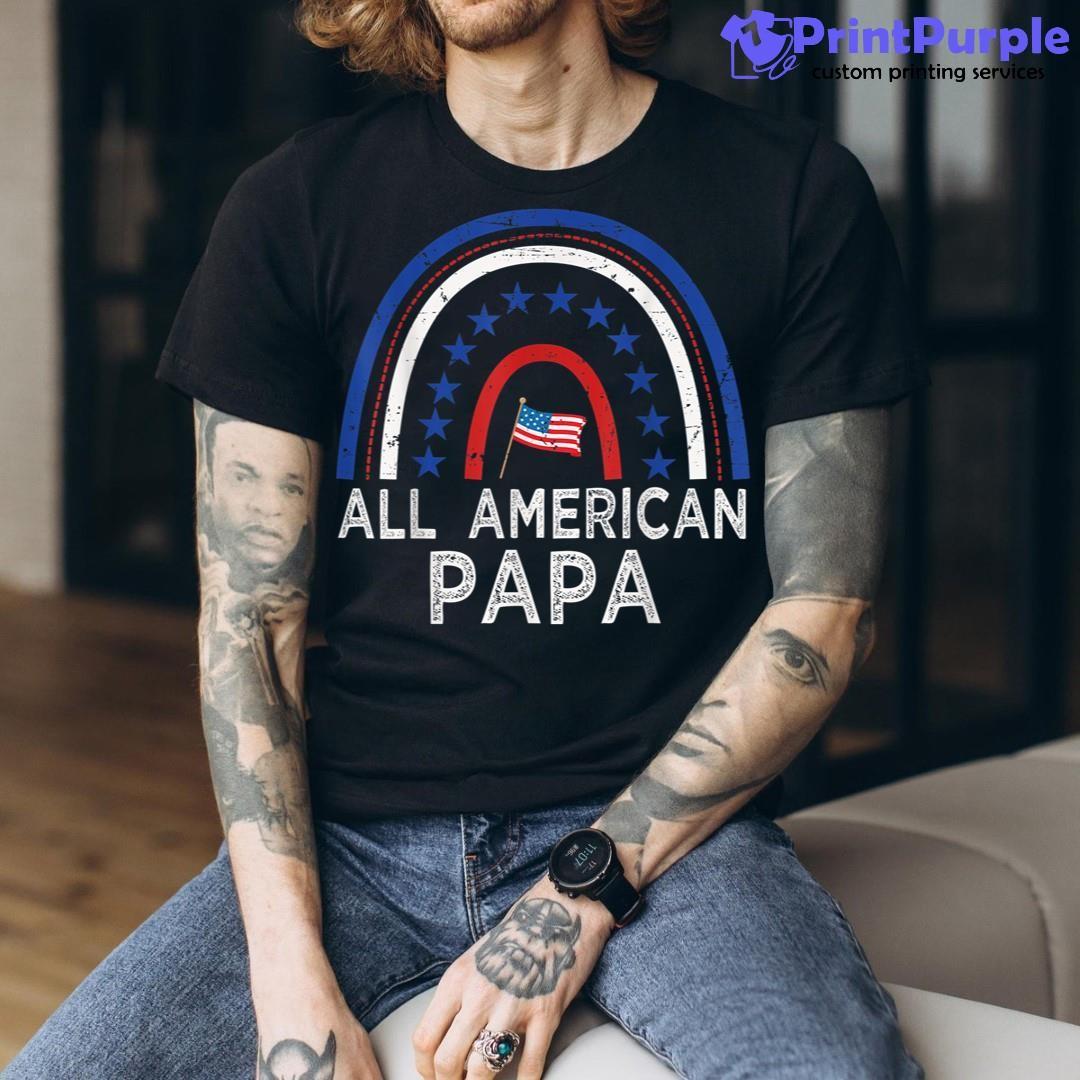 All American Papa Tie Dye 4Th Of July For Family Unisex Shirt - Designed And Sold By 7Printpurple