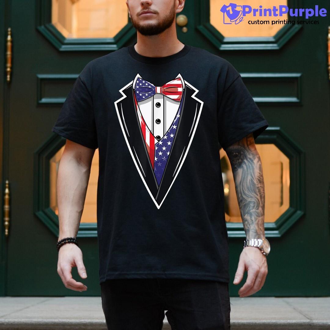 American Flag Tuxedo 4Th Of July Shirt - Designed And Sold By 7Printpurple